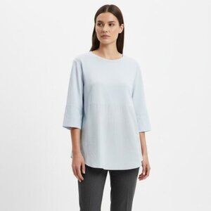 COS Cotton Mix Light Blue Women's 3/4 Sleeve Knit Top Blouse Size M